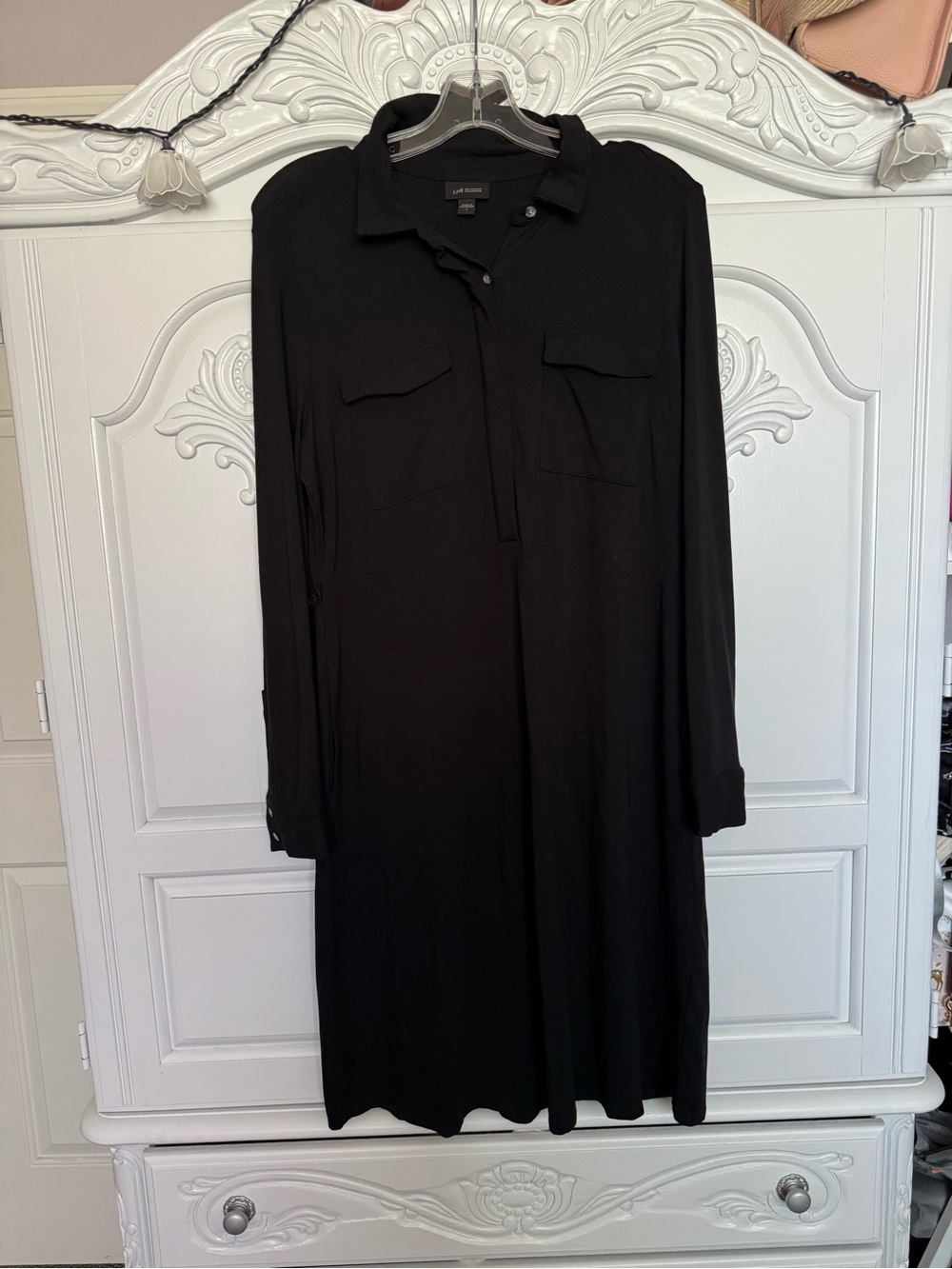 J. Jill Black Midi Shirt Dress